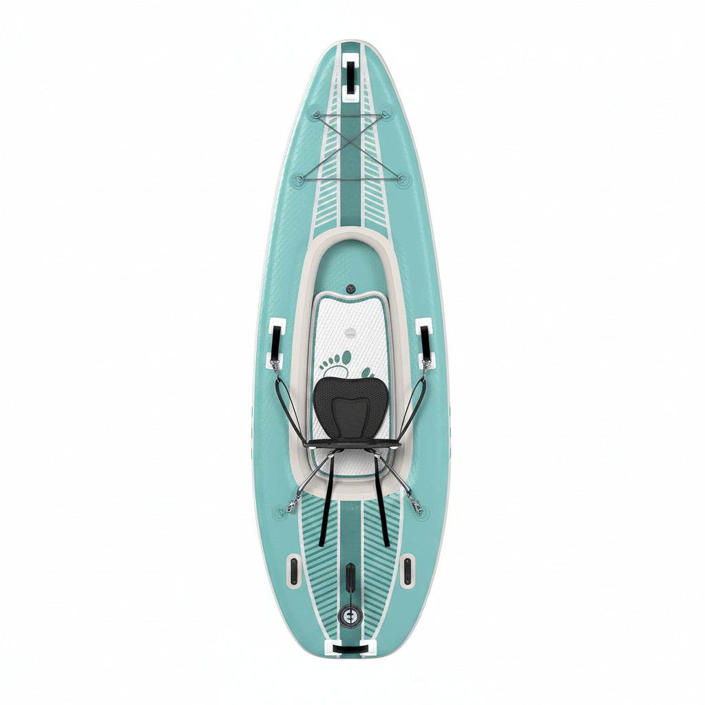 1-Person Inflatable Kayak with Drop-Stitch Floor, Lightweight, Portable, Durable Solo Kayak for Fishing, Touring, and Recreational Paddling, Blue (HIN Included)