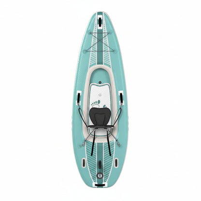 1-Person Inflatable Kayak with Drop-Stitch Floor, Lightweight, Portable, Durable Solo Kayak for Fishing, Touring, and Recreational Paddling, Blue (HIN Included)