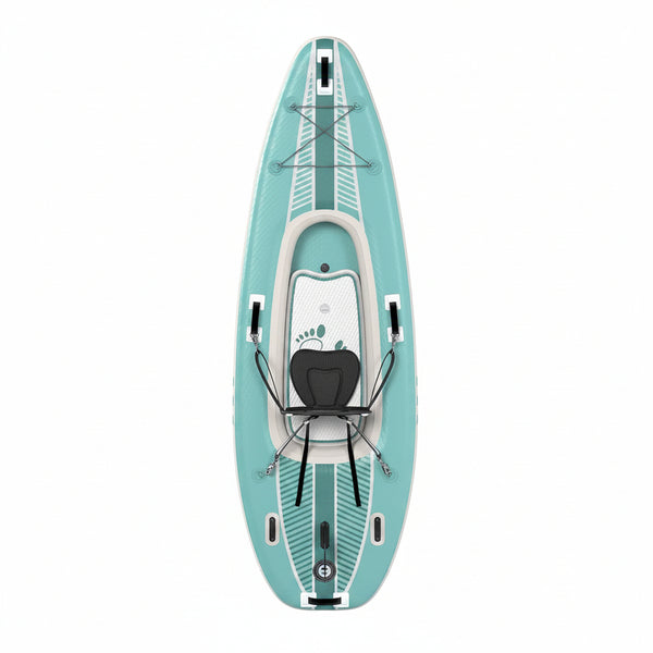 1-Person Inflatable Kayak with Drop-Stitch Floor, Lightweight, Portable, Durable Solo Kayak for Fishing, Touring, and Recreational Paddling, Blue (HIN Included)