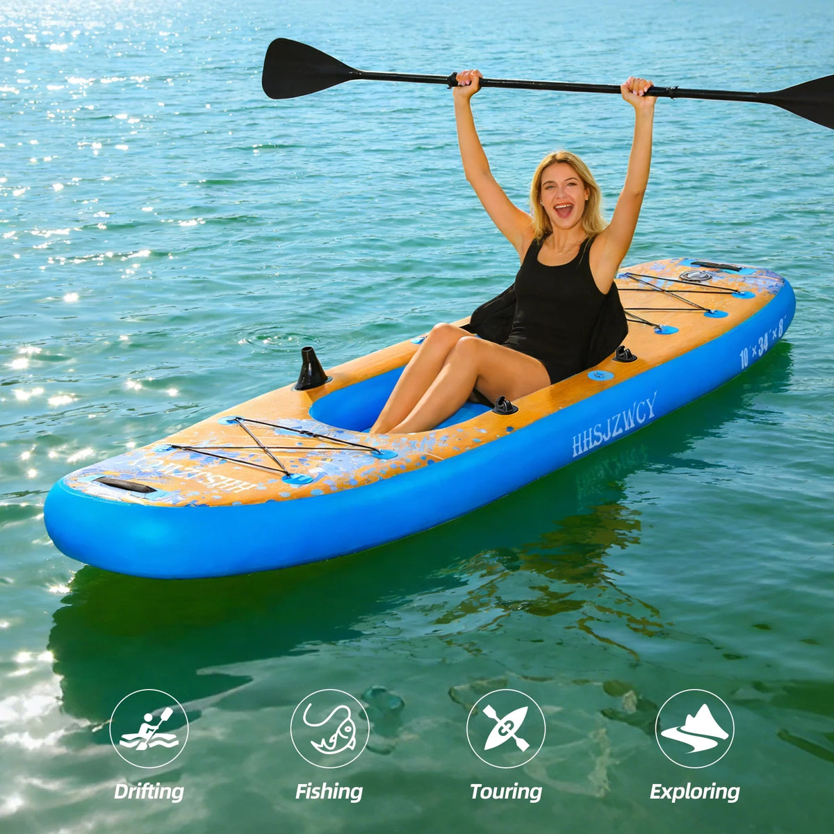 10 Ft Inflatable Kayak with Detachable Seat, Sup-Kayak Set Boat for Fishing, Touring — product view 3