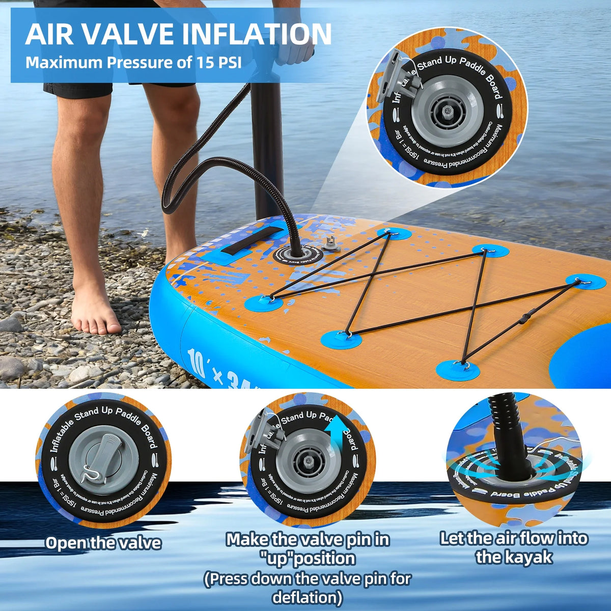 10 Ft Inflatable Kayak with Detachable Seat, Sup-Kayak Set Boat for Fishing, Touring — product view 6