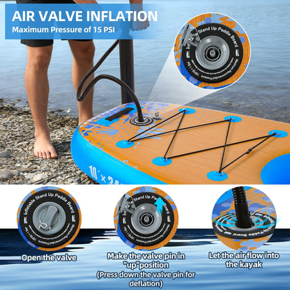 10 Ft Inflatable Kayak with Detachable Seat, Sup-Kayak Set Boat for Fishing, Touring — product view 6