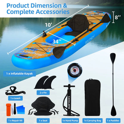 10 Ft Inflatable Kayak with Detachable Seat, Sup-Kayak Set Boat for Fishing, Touring — product view 8