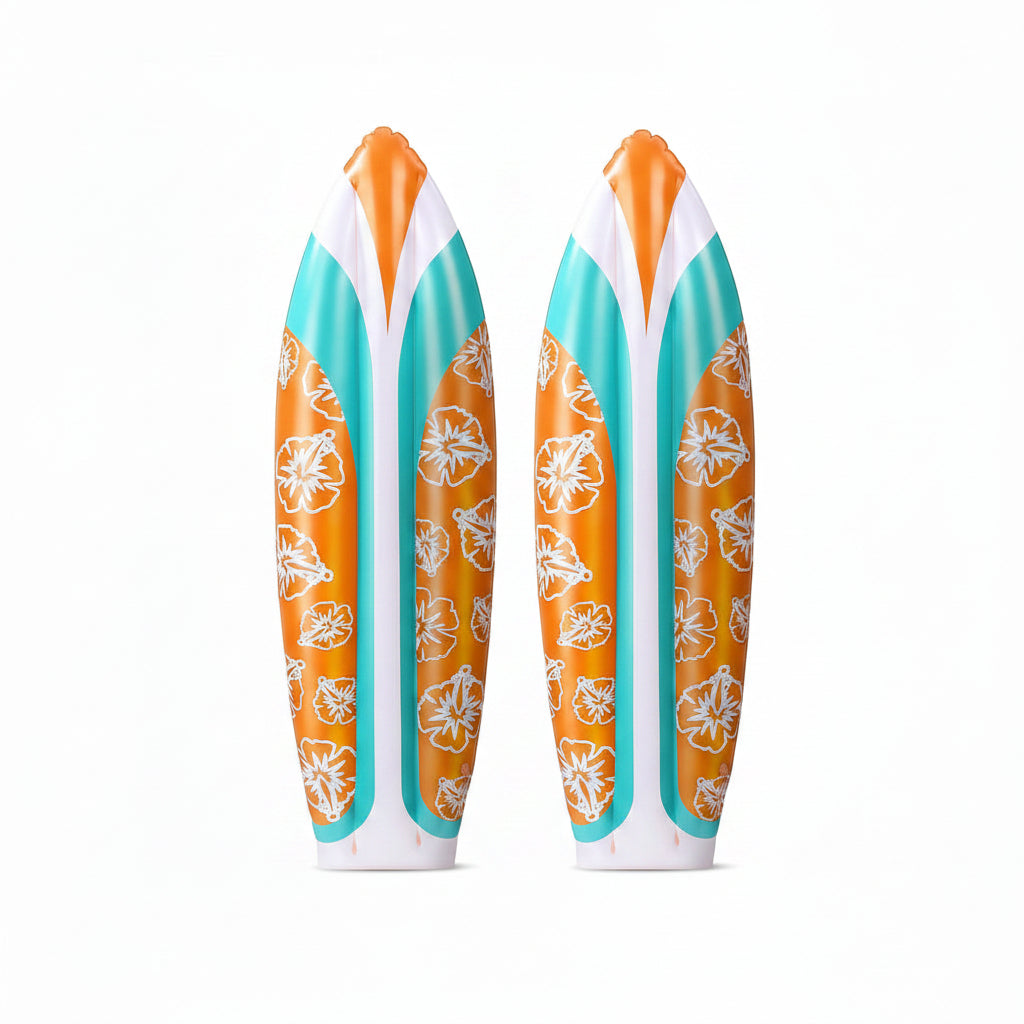 4 Pcs Inflatable Surf Board 36 Inch Inflatable Pool Floats | Luau Hawaiian Party Decorations, Tropical Flower Blow up Surfboard, Pool Summer Beach Party Decoration, Wall Surf Board Prop
