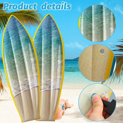 4 Pcs Ocean Waves Inflatable Surf Board 36 in Luau Party Decor | Hawaiian Beach Luau Inflatable Pool Floats, Blow up Surfboard, Wall Summer Beach Ocean Party Decorations — product view 3