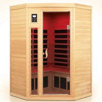Infrared Sauna Built for Home Recovery, 2-3 Person Capacity, Canadian Hemlock Wood, Far Infrared Heating — Studio Shot