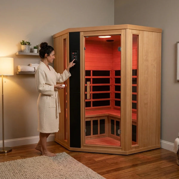 Infrared Sauna Built for Home Recovery, 2-3 Person Capacity, Canadian Hemlock Wood, Far Infrared Heating