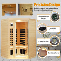 Infrared Sauna Built for Home Recovery, 2-3 Person Capacity, Canadian Hemlock Wood, Far Infrared Heating — product view 10