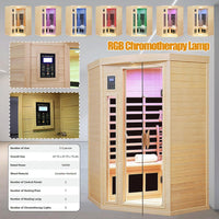 Infrared Sauna Built for Home Recovery, 2-3 Person Capacity, Canadian Hemlock Wood, Far Infrared Heating — product view 11