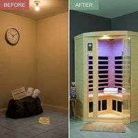 Infrared Sauna Built for Home Recovery, 2-3 Person Capacity, Canadian Hemlock Wood, Far Infrared Heating — product view 4