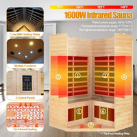 Infrared Sauna Built for Home Recovery, 2-3 Person Capacity, Canadian Hemlock Wood, Far Infrared Heating — product view 9