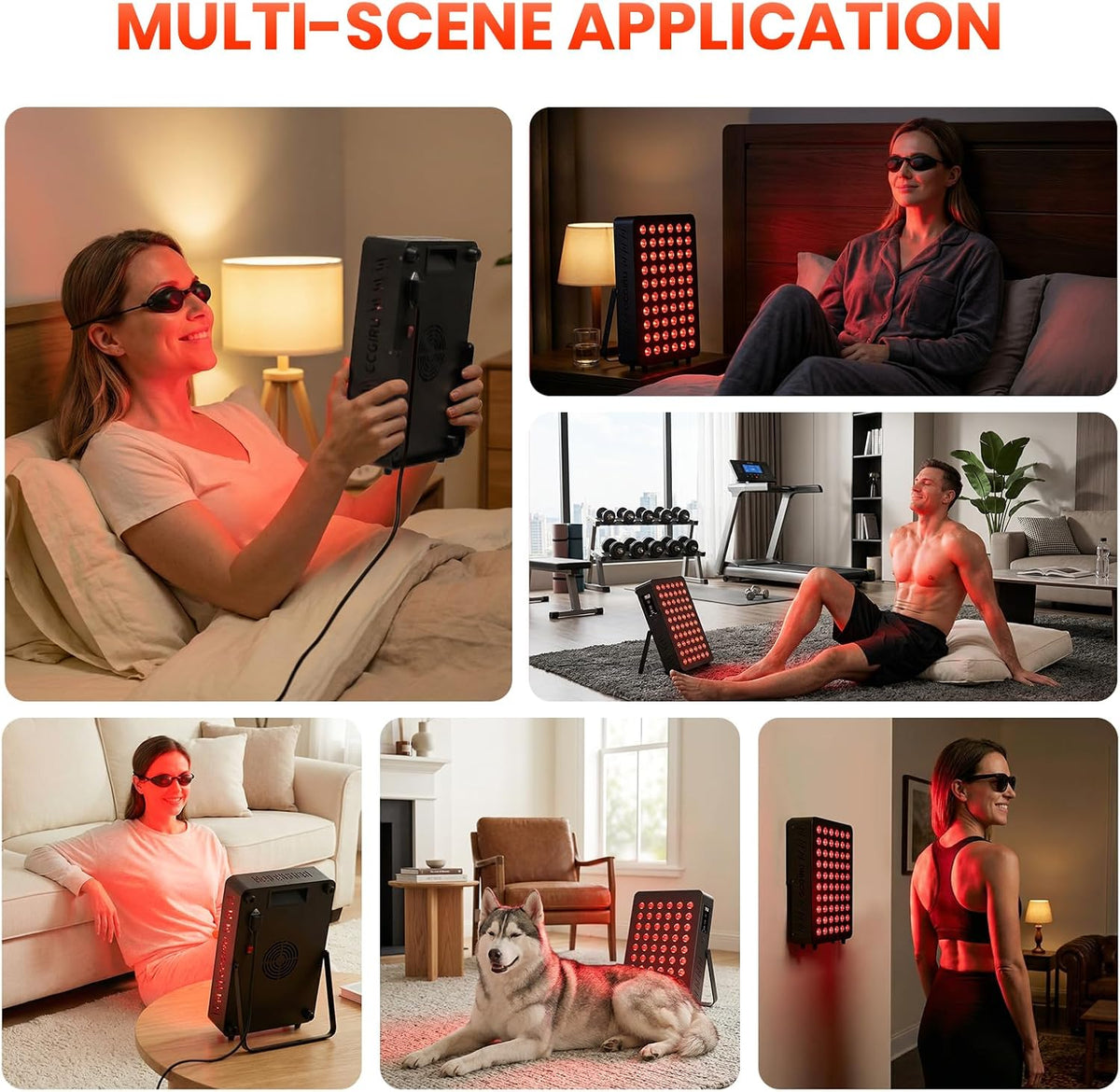 Red Light Therapy Panel, 660Nm Red & 850Nm near Infrared Light Therapy Device for Body Face with 60 Dual Chip Leds, Timer, Adjustable Stand & Hidden Handle,Upgraded High Power Red Light Therapy Device — product view 4